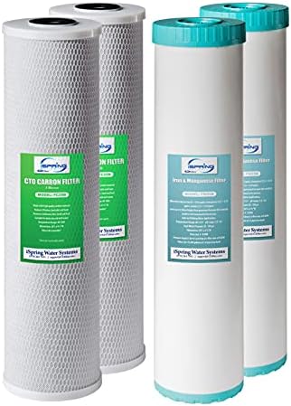 iSpring F4WGB22BM 4.5" x 20" 2-Stage Whole House Water Filter, 4 Filters by iSpring