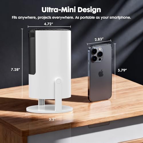[Built-in Apps] Mini Projector with WiFi and Bluetooth, Native 1080P Portable Movie Projector for Bedroom, Android 12, Auto Vertical Keystone, 180° Rotation, Compatible with HDMI/USB/TV Stick/Laptop - Image 7