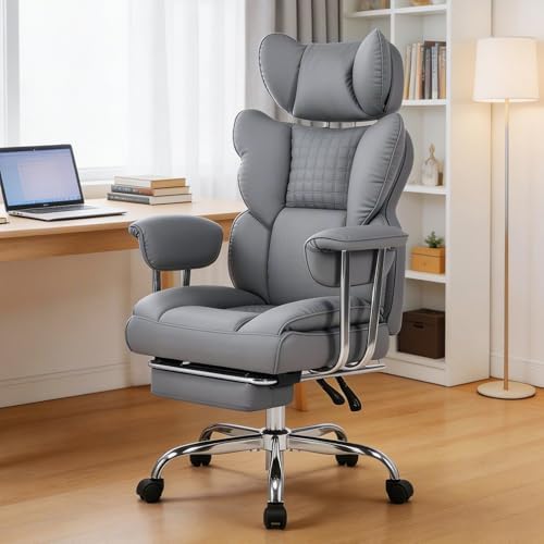DUMOS Big and Tall Home Office Desk Chair, Executive Chair with Footrest - Image 2
