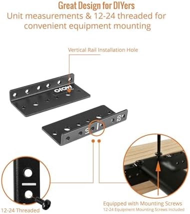 Tecmojo 2U Vertical Rack Rail Pair Kit DIY Rack Rails Kit, 12-24 Screws Included to Mount Equipment 2U-20U - Image 4