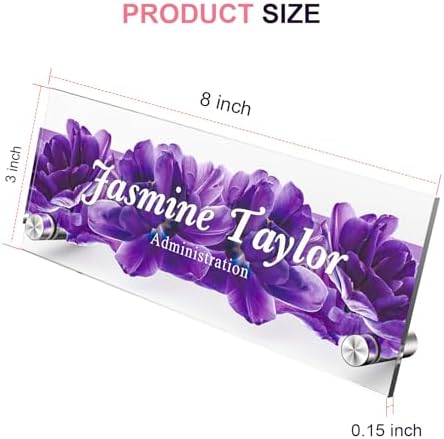 Personalized Acrylic Office Desk Name Plate with Standoff Barrels - Image 4