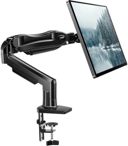 HUANUO 2 Pack Monitor Arm for Dual Monitor Setup, Single Monitor Mount for 13 to 32 Inch Screens, Adjustable VESA Monitor Stand with Clamp and Grommet Base, Each Arm Holds 4.4 to 19.8 lbs by HUANUO