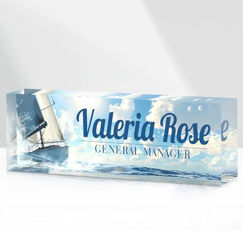 Custom Name Plate for Desk, Acrylic Desk Name Plate Personalized, Employee Appreciation Gifts, Office Desk Accessories for Woman Teacher Nurse, Coworker Gifts for Manager Assistant by DOCRAGI