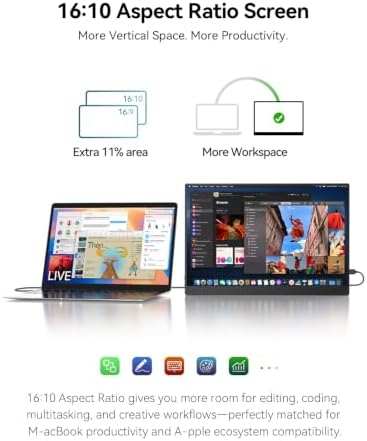 UPERFECT 4K 120Hz Portable Monitor Touchscreen, 16" 600Nits Gaming Monitor - Image 3