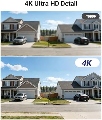 Anlapus 8CH 4K Security Camera System with Audio, 8pcs 8MP Wired CCTV Cameras Outdoor Indoor, AI Person/Vehicle Detection, Night Vision, H.265+ DVR with 1TB Hard Drive, 24/7 Recording, No Monthly Fee - Image 2