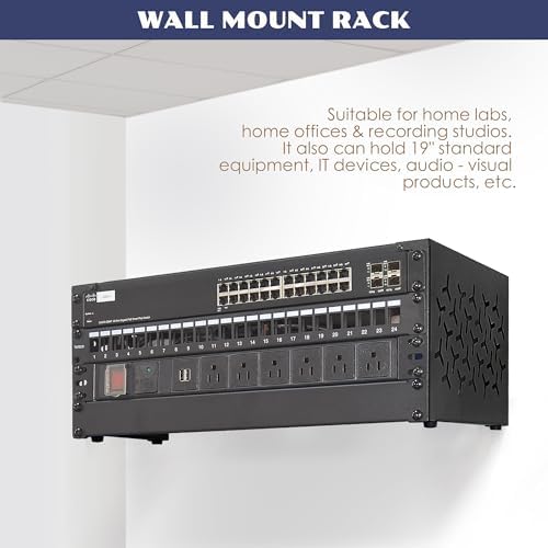 4U Wall-Mount & Desktop Server Rack, 12" Depth, Foldable with 1U Blank Panel - Open Frame for Shallow Servers/IT Gear/Switches &19" Standard Devices - Image 6