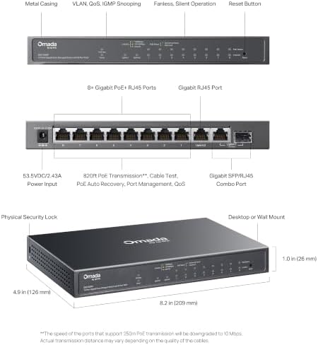 Omada ES210GMP, 8 Port Gigabit Easy Managed PoE Switch - Image 7