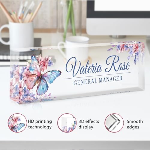 Custom Name Plate for Desk, Acrylic Desk Name Plate Personalized, Employee Appreciation Gifts, Office Desk Accessories for Woman Teacher Nurse, Coworker Gifts for Manager Assistant - Image 3