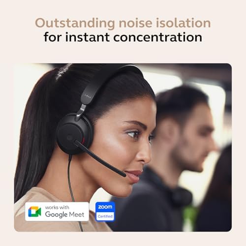 Jabra Evolve2 40 SE (2026 Version) Wired Mono Noise-Cancelling Headset - Features 3-Microphone Call Technology and USB-C/A Cable - UC, All Platforms - Black - Image 3