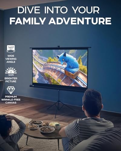Projector Screen with Stand 60 inch 16:9 for Movies & Presentations - Image 2