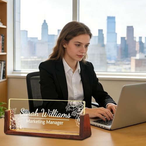 Ship Next Day Custom Name Plate for Desk, Acrylic Office Desk Accessories - Image 5