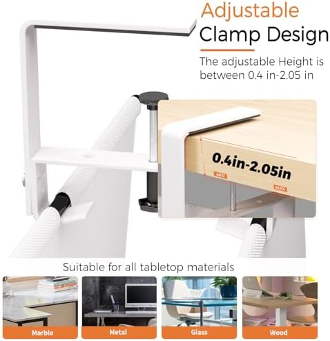 Under Desk Cable Management Tray, 48" Fabric Wire Cord Organizer, White - Image 3