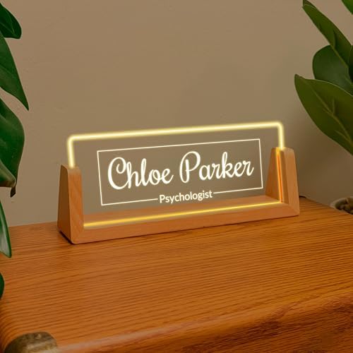Professional Office Name Plate - Custom Name Plate with Led Stand Acrylic Custom Name Plate for Office Decor Corporate Gift Gift for Team Members Valentines Day (Design 3) - Image 2