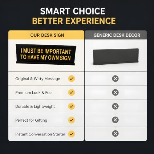 Funny Desk Sign for Office, Black Yellow Nameplate, My Own Sign - Image 5