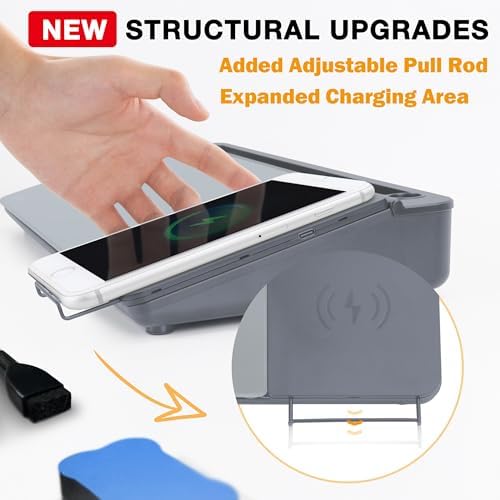 SELEAD Desktop Glass Whiteboard with Wireless Charger and Storage, Gray - Image 3
