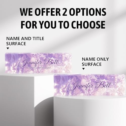 Personalized Name Plates for Office - Gifts for Teacher, Boss, Employee Appreciation - Office Desk Decor (Fancy Purple) - Image 2