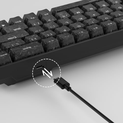 MageGee Portable 60% Mechanical Gaming Keyboard, MK-Box RGB Backlit Compact 68 Keys Mini Wired Office Keyboard with Red Switch for Windows Laptop PC Mac - Black Carbon Fiber - Image 4
