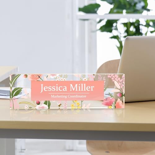 Personalized Acrylic Office Desk Name Plate with Name and Title Printing - Image 3