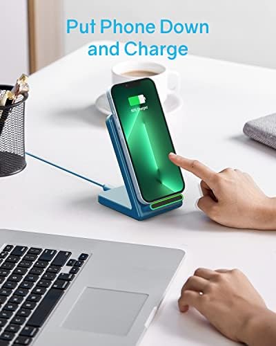 Fast Wireless Charging Station for Phone: CIYOYO 15W Charging Stand Compatible with iPhone 15/14/13/12/11, Samsung Galaxy S23/ S22/ S21/ S20 for Office Bedside Gift - Image 4