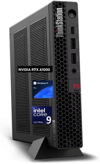 Lenovo ThinkStation P3 Tiny Gen 2 Workstation with Intel Core Ultra 9 285 vPro Processor, NVIDIA RTX A1000 8GB GDDR6, 32GB DDR5 Memory, 1TB SSD, DisplayPort, RJ-45, WiFi 7, and Windows 11 Pro by LENOVO
