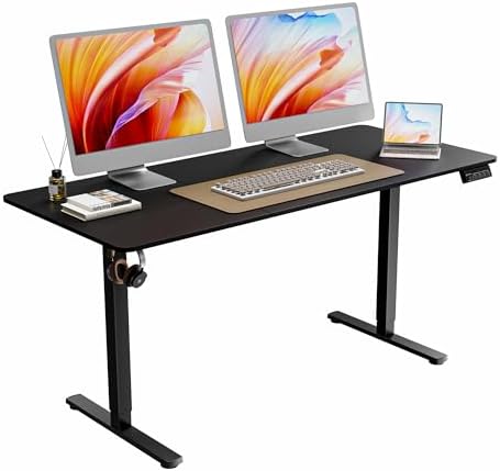 63"x28" Standing Desk, Height Adjustable Sit-Stand Home Office, Black by ERGOMAKER