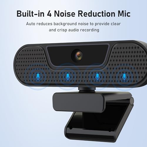 saylas 4K Webcam with 4 Noise Cancellation Microphone, W8GS Web Cam, Privacy Cover, 85° FOV, Plug & Play Web Streaming Camera for Computer, USB Webcam for Pc, Laptop, Desktop, Mac - Image 4
