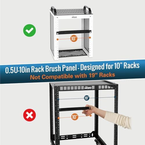 Tecmojo 2 Pack 0.5U Cable Management Brush Panel for 10" Server Rack, Rack Mount Cable Organizer for Network Cabinet, Black - Image 2