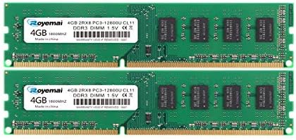 8GB PC3-12800U 2X4GB DDR3 12800 1600MHz PC3-12800 8G 2Rx8 240-pin Udimm CL11 1.5V Desktop RAM Memory Module by DUOMEIQI