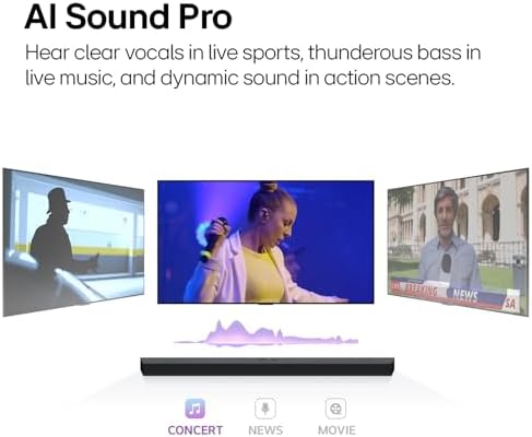 LG S40T 2.1 ch.Soundbar with Wireless Subwoofer, TV Synergy, Wow Interface, AI Sound Pro - Black - Image 5
