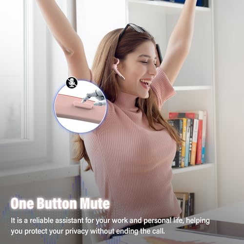 Bluetooth Headset, 90Hrs Bluetooth 5.3 Earpiece, APTX HD Audio, Mute Button - Image 5
