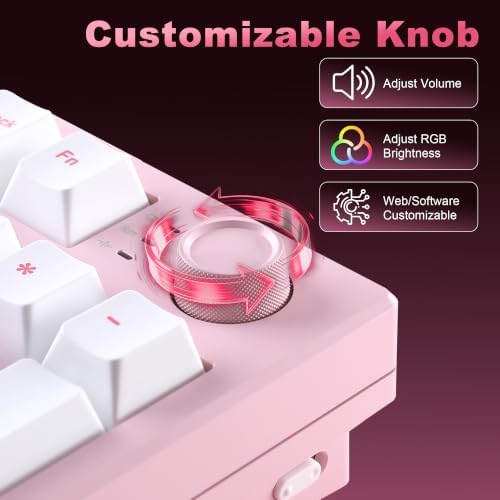 YUNZII AL21 Aluminum Wireless Number Pad (Pink, Cocoa Cream V2 Switch) - Image 5