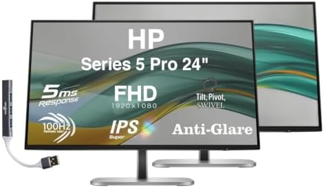HP 27 Monitor with Dual 2W Speakers (Replaces M27fwa) 27" FHD Display 2Pack by Unknown