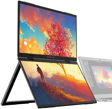 Packard Bell airFrame Dual 15.6-inch Portable Monitor, USB-C and HDMI, Vertical Stacking Display by PackardBell