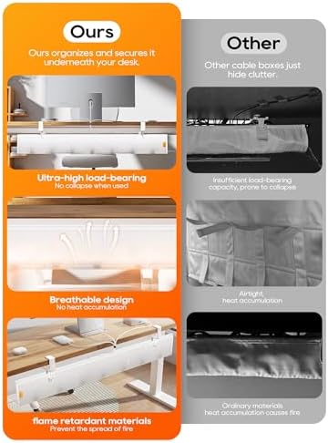 Under Desk Cable Management Tray, Mesh Fabric - Excellent Heat Dissipation - Image 3