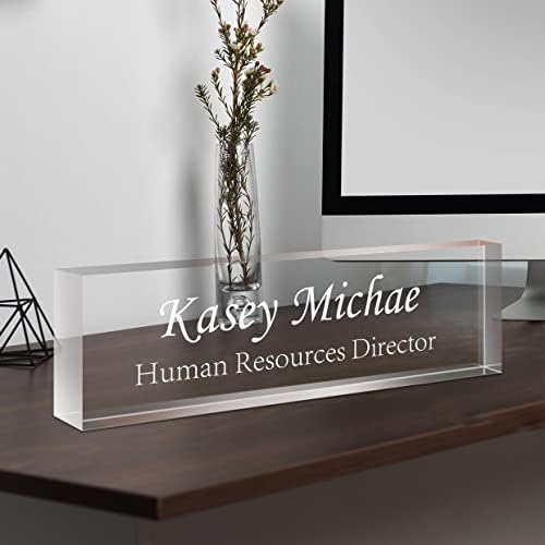 SalaGraphics Custom Engraved Acrylic Name Plates for Desks, Office Desk Plate Personalized, Decor Nameplate, Nurse Manager Employee Teacher Appreciation Gifts, Accessories (Flowers H) - Image 3