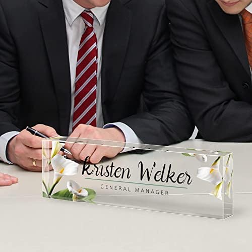 Personalized Office Name Plate for Desk, Custom Employee Appreciation Gifts, Acrylic Desk Name Plate Funny, Desk Decorations Gift, Acrylic Desk Ornaments (Style-Lily)… - Image 6