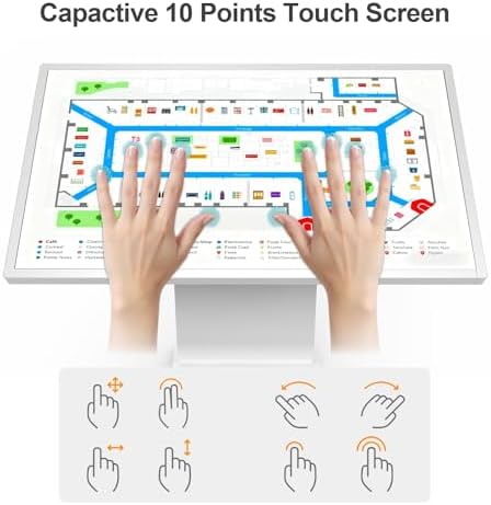 43" Touch Screen Kiosk, 10pt PCAP Touch Screen Digital Signage, Plug&Play K-Style Indoor Digital Signage, Interactive LCD Display Signage, CMS/U-Disk Publish Content, Split Screen, Android 11 - Image 2