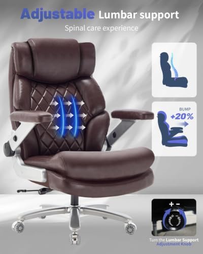 800LBS Big and Tall Office Chair for Heavy People, Heavy Duty Executive Chair with High Back, Extra Wide Seat and Adjustable Lumbar, Large Computer Desk Chair Comfortable for Home Office - Image 5