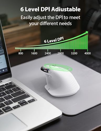Transformers Vertical Ergonomic Mouse with LED Screen & Knob Control White - Image 7