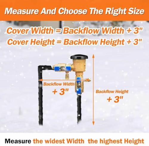 TOHONFOO Backflow Preventer Cover, Pipe Freeze Insulation, 16"Wx26"H, Black - Image 2