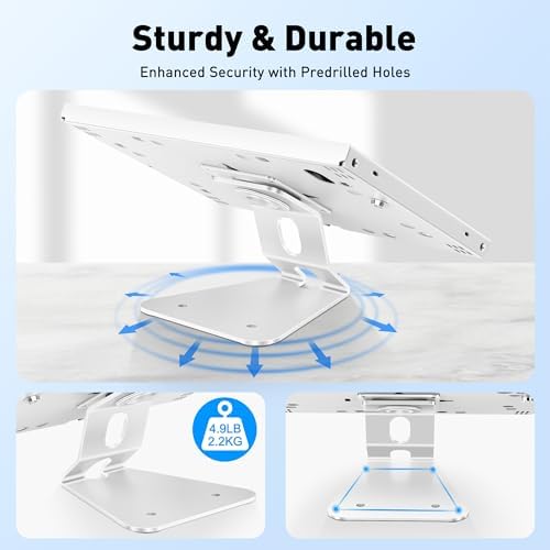 AboveTEK Anti-Theft Tablet Stand – iPad Locking & Security Stand, Countertop & Wall Mount POS Stand, 360° Swivel Kiosk Stand for iPad/iPad Air/iPad Pro – Ideal for Retail Business (White) - Image 3