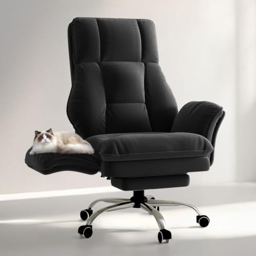 Big and Tall Office Chair, Flip Armrests for Pets & Cross Legged Sitting by HOMRELEXA