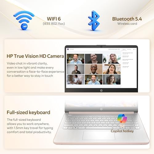 HP Stream 14" HD Student&Business Laptop with AI Copilot, Intel Processor N150, 4GB RAM, 1.12TB Storage (128GB UFS + 1TB Docking Station), 1 Year Office 365, Intel Graphics, Win 11, Pale Rose Gold - Image 7