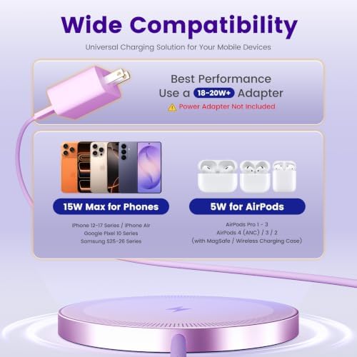 15W Wireless Charger for Apple MagSafe Charger, Magnetic Fast Charging Pad - Image 3