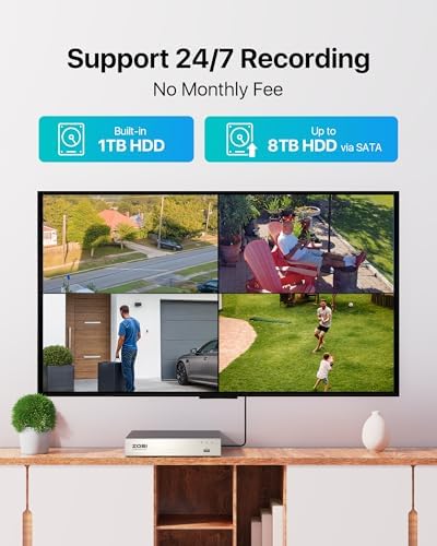 ZOSI 8CH 1080P Home CCTV Camera System, 2pcs Outdoor Camera, 500GB HDD - Image 7