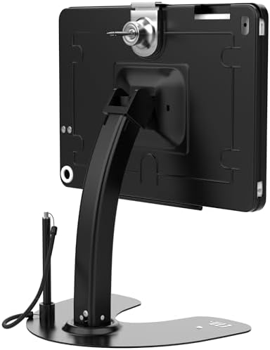 CTA Digital Dual Kiosk Stand – CTA Dual Security Kiosk Stand with Locking Case, Cable, and 360-Degree Rotating Base – Compatible with iPad 7th/ 8th/ 9th Gen 10.2-inch, iPad Air 4, (PAD-ASKB10) – Black - Image 4