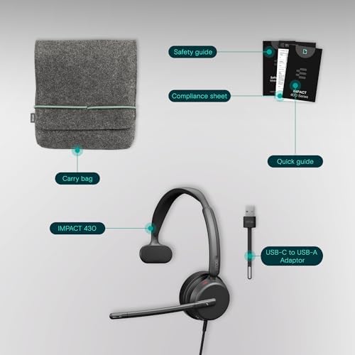 EPOS Impact 430 Mono On-Ear Wired USB-C and USB-A Headset with Noise-Canceling Mic, Plug-and-Play, Clear Audio, Lightweight Comfort, Suitable for Remote Work, Office Calls, and Online Meetings - Image 5