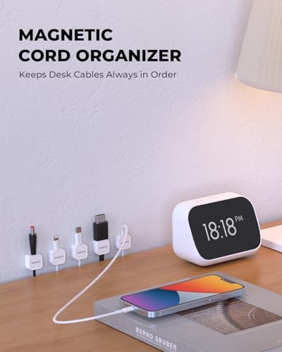 10 Pack Magnetic Cord Organizer, Magnetic Cable Clips for Desk Cable Management, Cord Holder for Nightstand, Wire Management Cable Holder for Charger Holders, Adhesive Cord Organizer Clips - Image 2