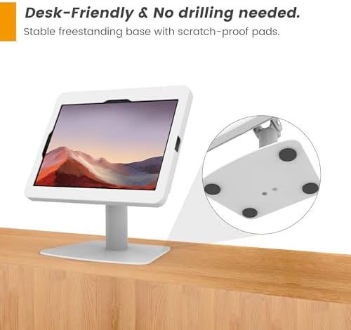 All-Metal Tablet Desktop Stand with Key Lock & 145° Adjustable Angle, Desk-Friendly Freestanding Holder for iPad 10.9"/11" (10th Gen/Pro/Air) for Retail POS, Office, Reception-BSC205WA - Image 6