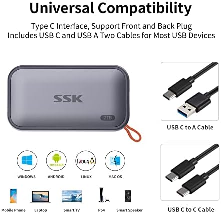 SSK Portable SSD 2TB External Solid State Hard Drive USB C Up to 1050MB/s - Image 4